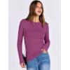 imageANRABESS Women Long Sleeve Shirts Rib Knit Slim Fit Tops Basic Tee Spring Outfits Casual TShirt Underscrubs Layer ClothesRose Purple