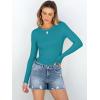 imageANRABESS Women Long Sleeve Shirts Rib Knit Slim Fit Tops Basic Tee Spring Outfits Casual TShirt Underscrubs Layer ClothesTeal