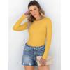 imageANRABESS Women Long Sleeve Shirts Rib Knit Slim Fit Tops Basic Tee Spring Outfits Casual TShirt Underscrubs Layer ClothesYellow