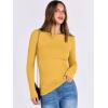 imageANRABESS Women Long Sleeve Shirts Rib Knit Slim Fit Tops Basic Tee Spring Outfits Casual TShirt Underscrubs Layer ClothesYellow