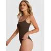 imageANRABESS Women Square Neck Spaghetti Straps Bodysuits Double Lined Sleeveless Backless Cami Body Suits Top 2026 TrendyDeep Brown