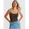 imageANRABESS Women Square Neck Spaghetti Straps Bodysuits Double Lined Sleeveless Backless Cami Body Suits Top 2026 TrendyDeep Brown