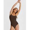 imageANRABESS Women Square Neck Spaghetti Straps Bodysuits Double Lined Sleeveless Backless Cami Body Suits Top 2026 TrendyDeep Brown