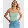 imageANRABESS Women Square Neck Spaghetti Straps Bodysuits Double Lined Sleeveless Backless Cami Body Suits Top 2026 TrendyLight Green