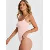imageANRABESS Women Square Neck Spaghetti Straps Bodysuits Double Lined Sleeveless Backless Cami Body Suits Top 2026 TrendyPink