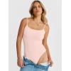 imageANRABESS Women Square Neck Spaghetti Straps Bodysuits Double Lined Sleeveless Backless Cami Body Suits Top 2026 TrendyPink