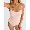 imageANRABESS Women Square Neck Spaghetti Straps Bodysuits Double Lined Sleeveless Backless Cami Body Suits Top 2026 TrendyPink