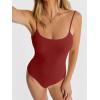 imageANRABESS Women Square Neck Spaghetti Straps Bodysuits Double Lined Sleeveless Backless Cami Body Suits Top 2026 TrendyWine Red