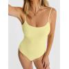 imageANRABESS Women Square Neck Spaghetti Straps Bodysuits Double Lined Sleeveless Backless Cami Body Suits Top 2026 TrendyYellow