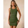 imageANRABESS Women Summer Tank Dress Ribbed Knit Fitted Bodycon Sleeveless Basic Cocktail Party Vacation Mini Dresses 2026Army Green