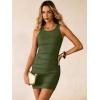 imageANRABESS Women Summer Tank Dress Ribbed Knit Fitted Bodycon Sleeveless Basic Cocktail Party Vacation Mini Dresses 2026Army Green