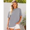 imageANRABESS Womens Oversized Tee Shirts Comfy Fabric Loose Fit Top AllDay Cozy for Gym Lounge Office Versatile Casual WearCharcoal Heather