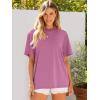 imageANRABESS Womens Oversized Tee Shirts Comfy Fabric Loose Fit Top AllDay Cozy for Gym Lounge Office Versatile Casual WearDark Pink