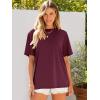 imageANRABESS Womens Oversized Tee Shirts Comfy Fabric Loose Fit Top AllDay Cozy for Gym Lounge Office Versatile Casual WearDark Red