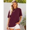 imageANRABESS Womens Oversized Tee Shirts Comfy Fabric Loose Fit Top AllDay Cozy for Gym Lounge Office Versatile Casual WearDark Red