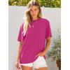 imageANRABESS Womens Oversized Tee Shirts Comfy Fabric Loose Fit Top AllDay Cozy for Gym Lounge Office Versatile Casual WearHot Pink