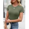 imageANRABESS Womens Short Sleeve Tops Built in Bra Slim Fitted Ribbed Knit Crewneck Shirts 2026 Casual Summer Basic Tee ClothesArmy Green