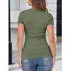 imageANRABESS Womens Short Sleeve Tops Built in Bra Slim Fitted Ribbed Knit Crewneck Shirts 2026 Casual Summer Basic Tee ClothesArmy Green