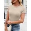 imageANRABESS Womens Short Sleeve Tops Built in Bra Slim Fitted Ribbed Knit Crewneck Shirts 2026 Casual Summer Basic Tee ClothesBeige