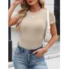 imageANRABESS Womens Short Sleeve Tops Built in Bra Slim Fitted Ribbed Knit Crewneck Shirts 2026 Casual Summer Basic Tee ClothesBeige