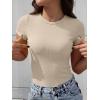 imageANRABESS Womens Short Sleeve Tops Built in Bra Slim Fitted Ribbed Knit Crewneck Shirts 2026 Casual Summer Basic Tee ClothesBeige