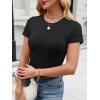 imageANRABESS Womens Short Sleeve Tops Built in Bra Slim Fitted Ribbed Knit Crewneck Shirts 2026 Casual Summer Basic Tee ClothesBlack