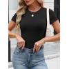 imageANRABESS Womens Short Sleeve Tops Built in Bra Slim Fitted Ribbed Knit Crewneck Shirts 2026 Casual Summer Basic Tee ClothesBlack