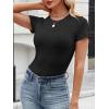 imageANRABESS Womens Short Sleeve Tops Built in Bra Slim Fitted Ribbed Knit Crewneck Shirts 2026 Casual Summer Basic Tee ClothesBlack