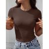 imageANRABESS Womens Short Sleeve Tops Built in Bra Slim Fitted Ribbed Knit Crewneck Shirts 2026 Casual Summer Basic Tee ClothesCoffee