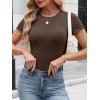 imageANRABESS Womens Short Sleeve Tops Built in Bra Slim Fitted Ribbed Knit Crewneck Shirts 2026 Casual Summer Basic Tee ClothesCoffee