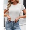 imageANRABESS Womens Short Sleeve Tops Built in Bra Slim Fitted Ribbed Knit Crewneck Shirts 2026 Casual Summer Basic Tee ClothesWhite