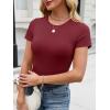 imageANRABESS Womens Short Sleeve Tops Built in Bra Slim Fitted Ribbed Knit Crewneck Shirts 2026 Casual Summer Basic Tee ClothesWine Red