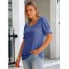 imageANRABESS Womens Tops Summer Sweaters Dressy Casual Work Blouses Square Neck Ruffle Short Sleeve Tee Shirts 2026 Fashion TunicBlue