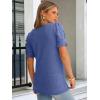 imageANRABESS Womens Tops Summer Sweaters Dressy Casual Work Blouses Square Neck Ruffle Short Sleeve Tee Shirts 2026 Fashion TunicBlue