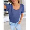 imageANRABESS Womens Tops Summer Sweaters Dressy Casual Work Blouses Square Neck Ruffle Short Sleeve Tee Shirts 2026 Fashion TunicBlue