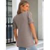 imageANRABESS Womens Tops Summer Sweaters Dressy Casual Work Blouses Square Neck Ruffle Short Sleeve Tee Shirts 2026 Fashion TunicBrown