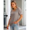 imageANRABESS Womens Tops Summer Sweaters Dressy Casual Work Blouses Square Neck Ruffle Short Sleeve Tee Shirts 2026 Fashion TunicBrown