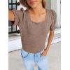 imageANRABESS Womens Tops Summer Sweaters Dressy Casual Work Blouses Square Neck Ruffle Short Sleeve Tee Shirts 2026 Fashion TunicBurnt Tan