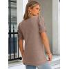 imageANRABESS Womens Tops Summer Sweaters Dressy Casual Work Blouses Square Neck Ruffle Short Sleeve Tee Shirts 2026 Fashion TunicBurnt Tan