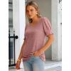 imageANRABESS Womens Tops Summer Sweaters Dressy Casual Work Blouses Square Neck Ruffle Short Sleeve Tee Shirts 2026 Fashion TunicCoral