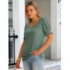 imageANRABESS Womens Tops Summer Sweaters Dressy Casual Work Blouses Square Neck Ruffle Short Sleeve Tee Shirts 2026 Fashion TunicDeep Green
