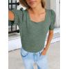 imageANRABESS Womens Tops Summer Sweaters Dressy Casual Work Blouses Square Neck Ruffle Short Sleeve Tee Shirts 2026 Fashion TunicDeep Green