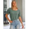 imageANRABESS Womens Tops Summer Sweaters Dressy Casual Work Blouses Square Neck Ruffle Short Sleeve Tee Shirts 2026 Fashion TunicDeep Green