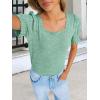 imageANRABESS Womens Tops Summer Sweaters Dressy Casual Work Blouses Square Neck Ruffle Short Sleeve Tee Shirts 2026 Fashion TunicGreen