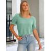 imageANRABESS Womens Tops Summer Sweaters Dressy Casual Work Blouses Square Neck Ruffle Short Sleeve Tee Shirts 2026 Fashion TunicGreen
