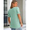 imageANRABESS Womens Tops Summer Sweaters Dressy Casual Work Blouses Square Neck Ruffle Short Sleeve Tee Shirts 2026 Fashion TunicGreen