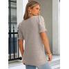 imageANRABESS Womens Tops Summer Sweaters Dressy Casual Work Blouses Square Neck Ruffle Short Sleeve Tee Shirts 2026 Fashion TunicKhaki