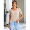 imageANRABESS Womens Tops Summer Sweaters Dressy Casual Work Blouses Square Neck Ruffle Short Sleeve Tee Shirts 2026 Fashion TunicParchment