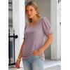 imageANRABESS Womens Tops Summer Sweaters Dressy Casual Work Blouses Square Neck Ruffle Short Sleeve Tee Shirts 2026 Fashion TunicPink