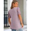 imageANRABESS Womens Tops Summer Sweaters Dressy Casual Work Blouses Square Neck Ruffle Short Sleeve Tee Shirts 2026 Fashion TunicPink